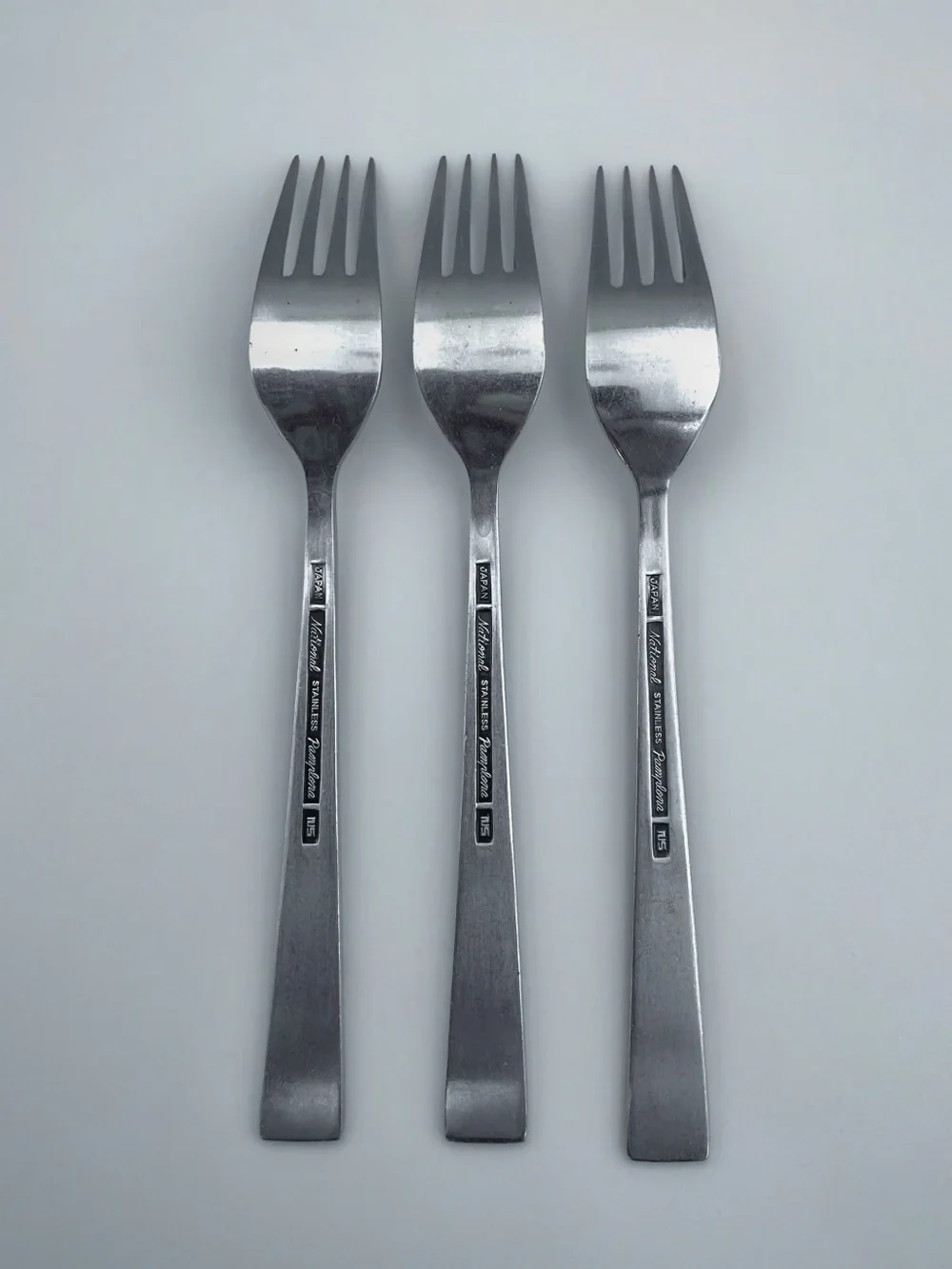Vintage National Silver Co PAMPLONA Stainless Steel Dinner Forks- MCM - Set of 3